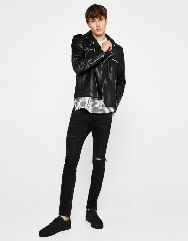 Faux Leather Biker Jacket – Image 5