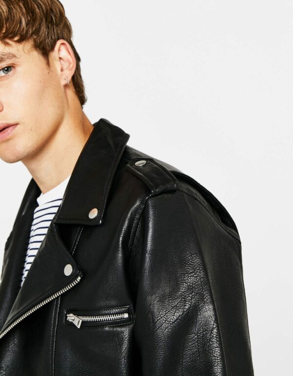 Faux Leather Biker Jacket – Image 4