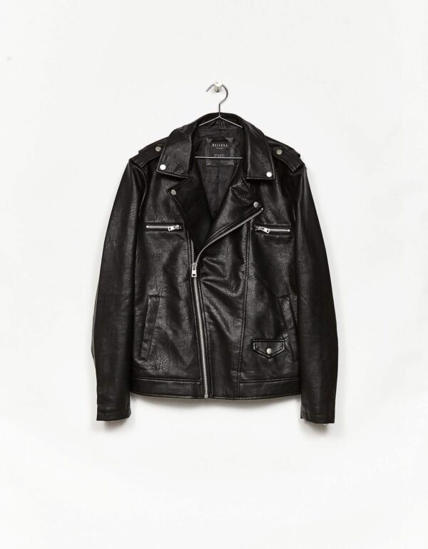 Faux Leather Biker Jacket – Image 2