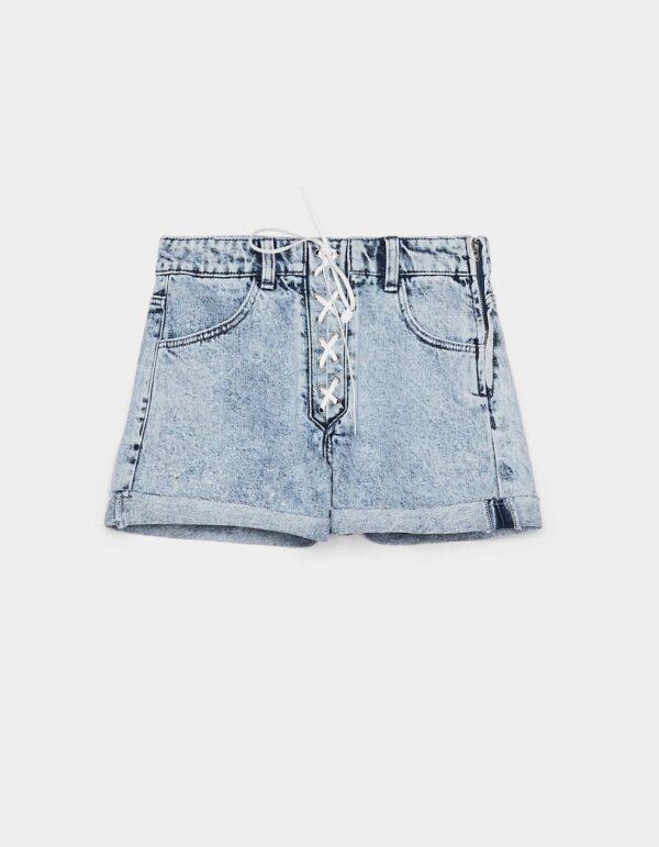 Tie-up Denim Shorts – Image 5