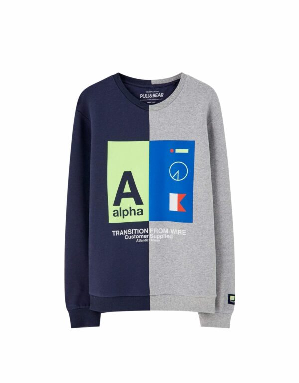 Two-tone Sweatshirt With Neon Detail