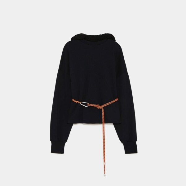 Contrasting Hooded Sweatshirt – Image 2